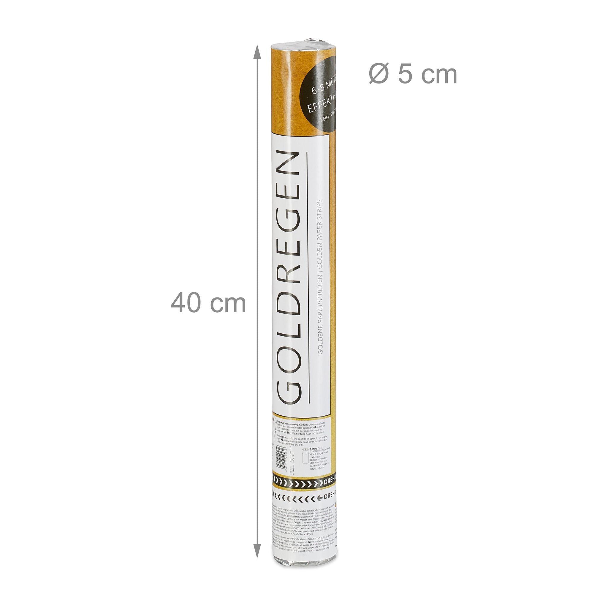 Party Popper Goldregen 40cm Gold von Relaxdays