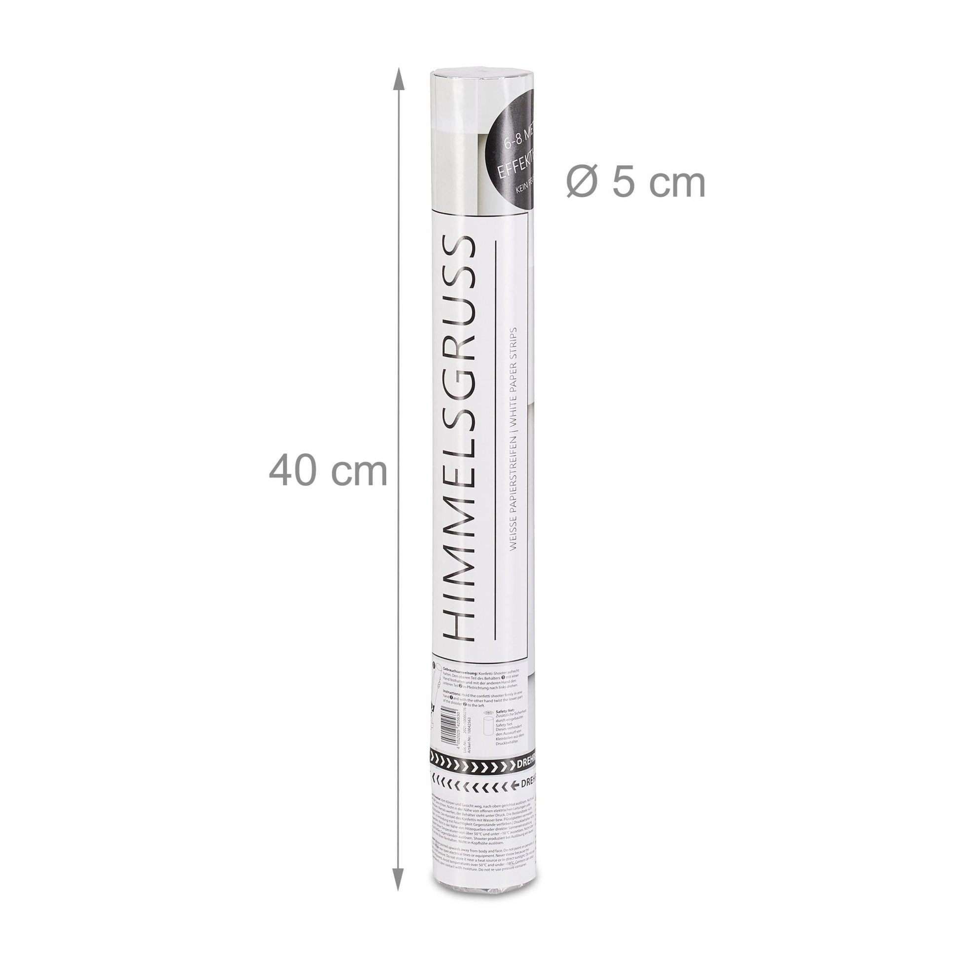 Party Popper Himmelsgruss 40cm Weiss von Relaxdays