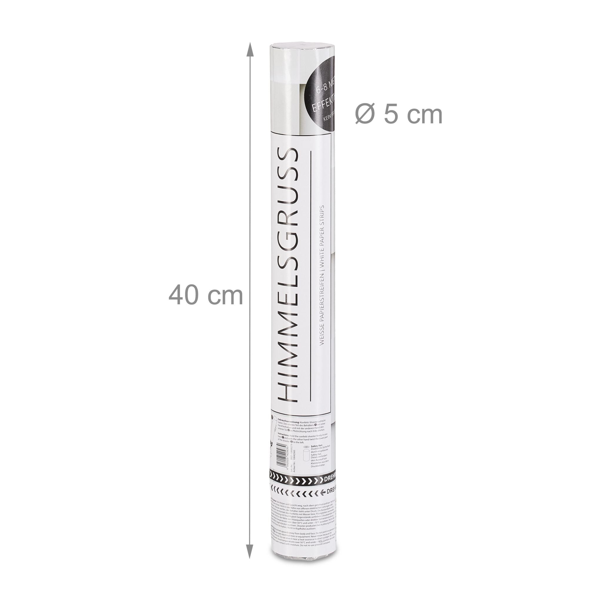 Party Popper Himmelsgruss 40cm Weiss von Relaxdays