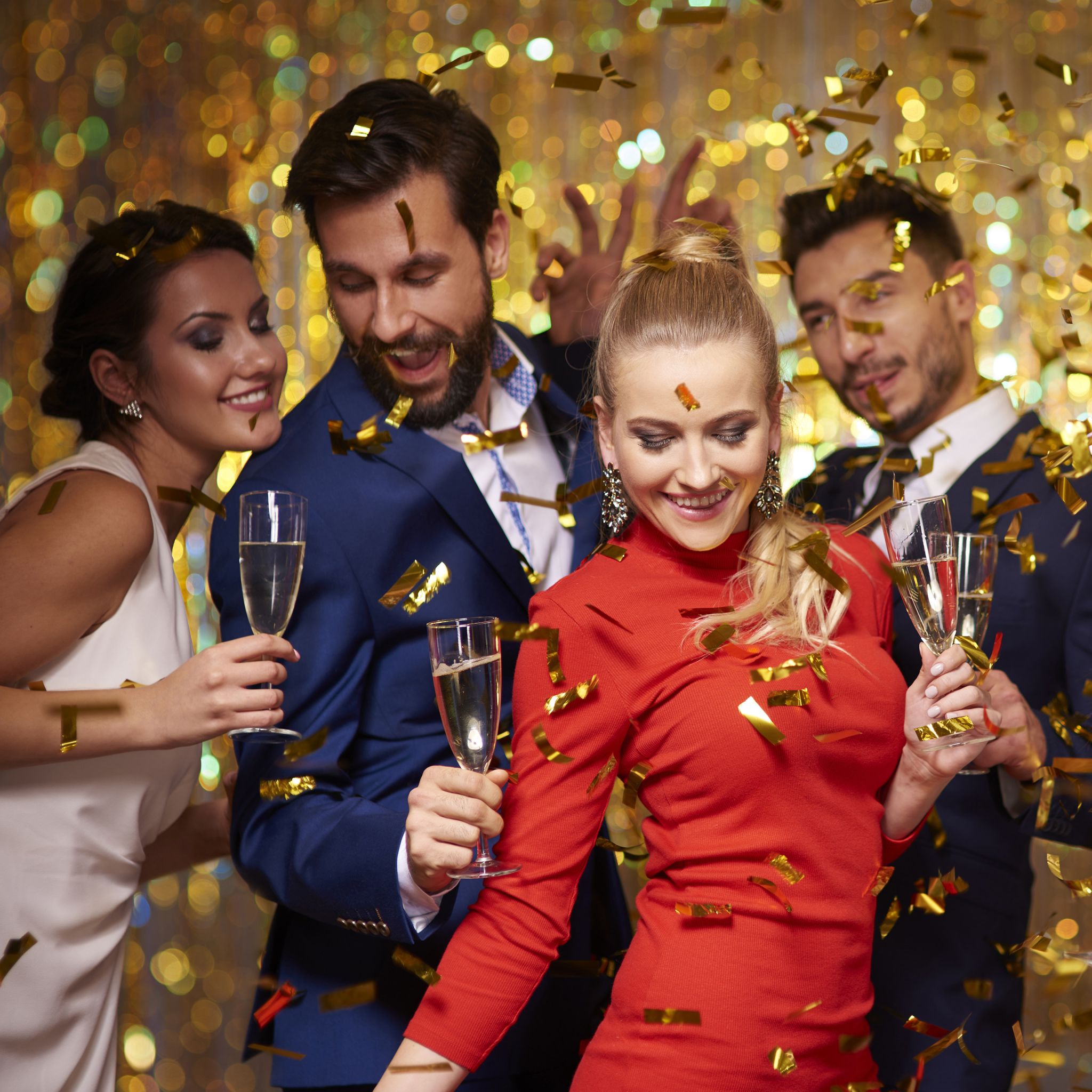 Party Popper Goldregen 40cm 12er-Set Gold von Relaxdays