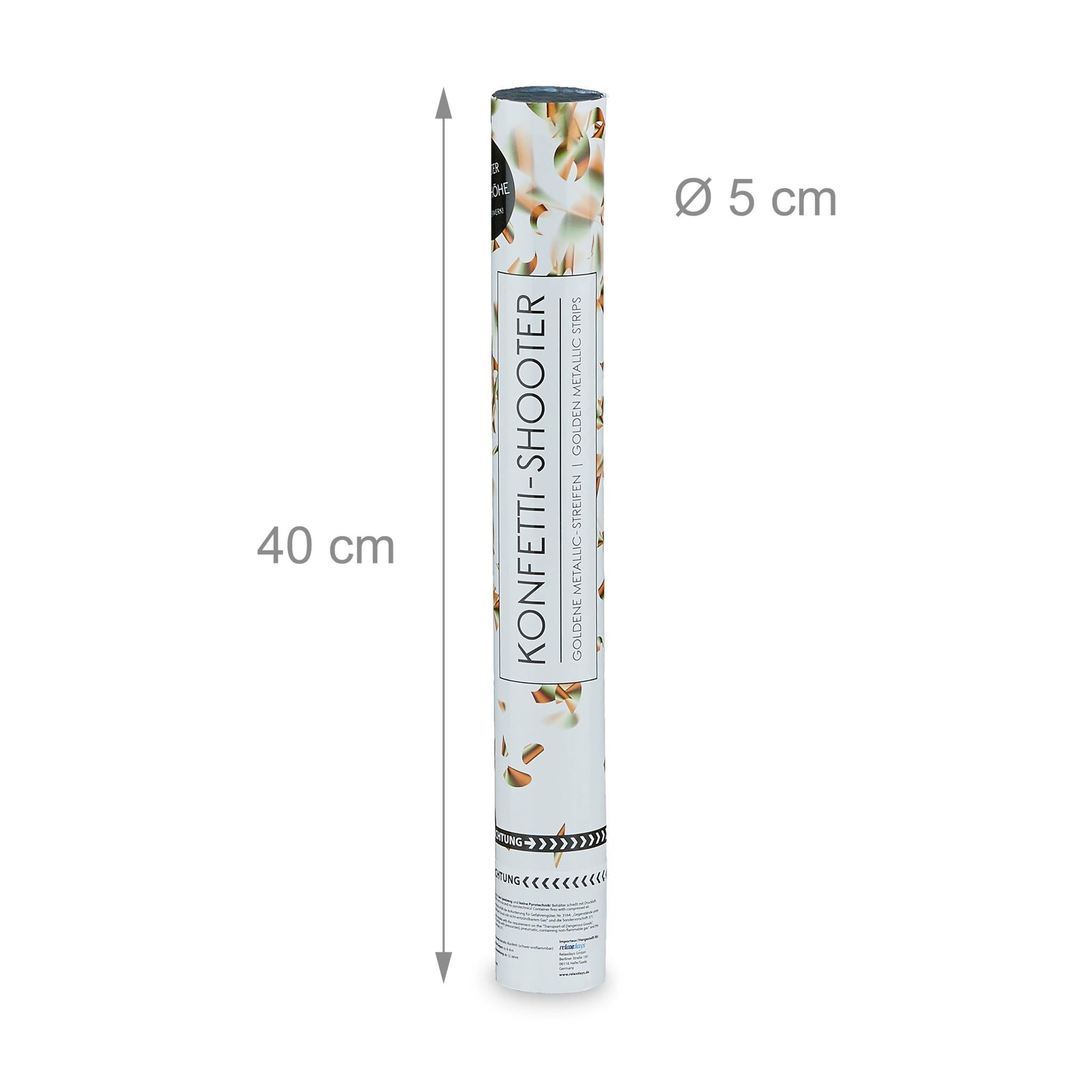Party Popper Goldregen 40cm 12er-Set Gold von Relaxdays