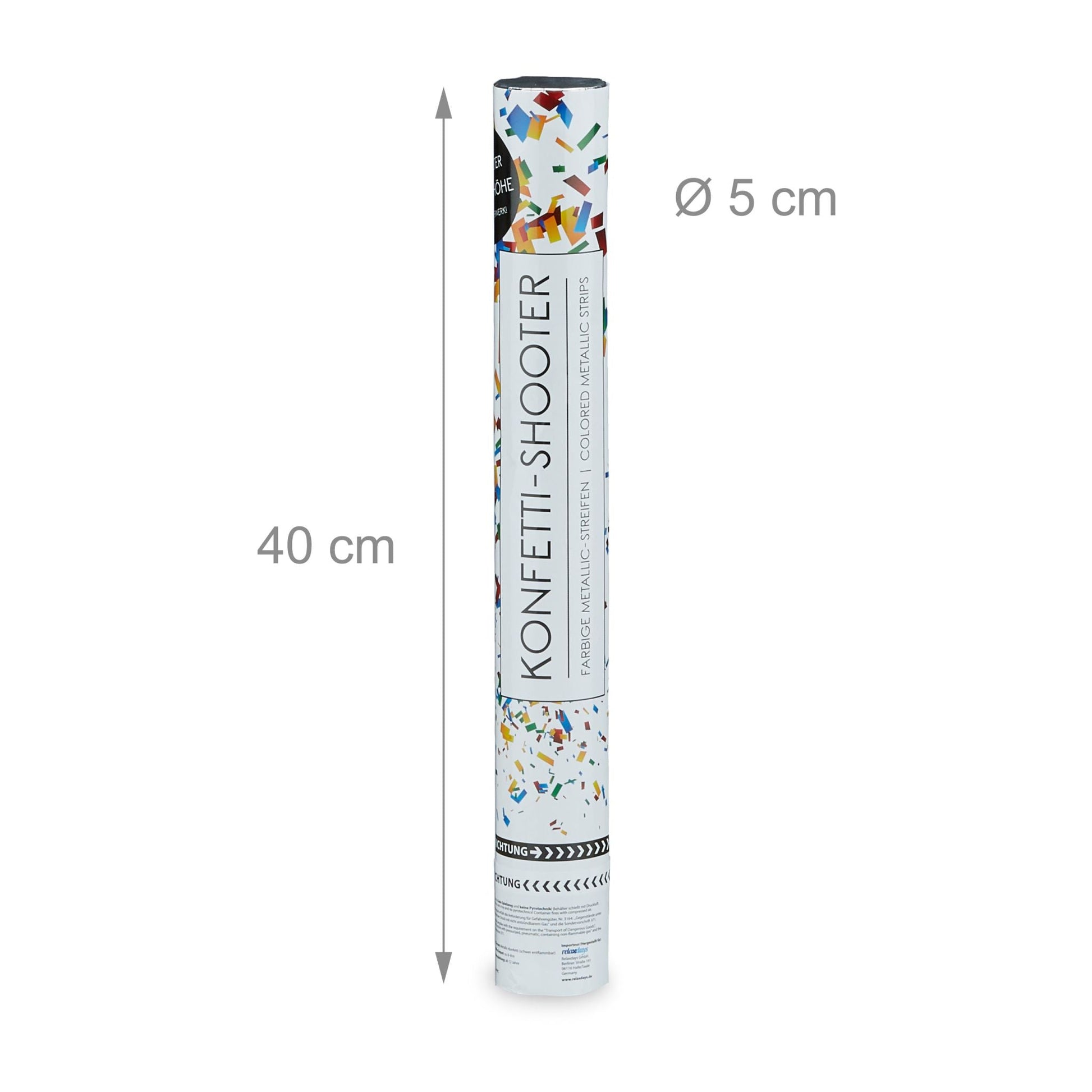 Party Popper Farbregen 40cm 12er-Set Blau-Grün-Rot von Relaxdays