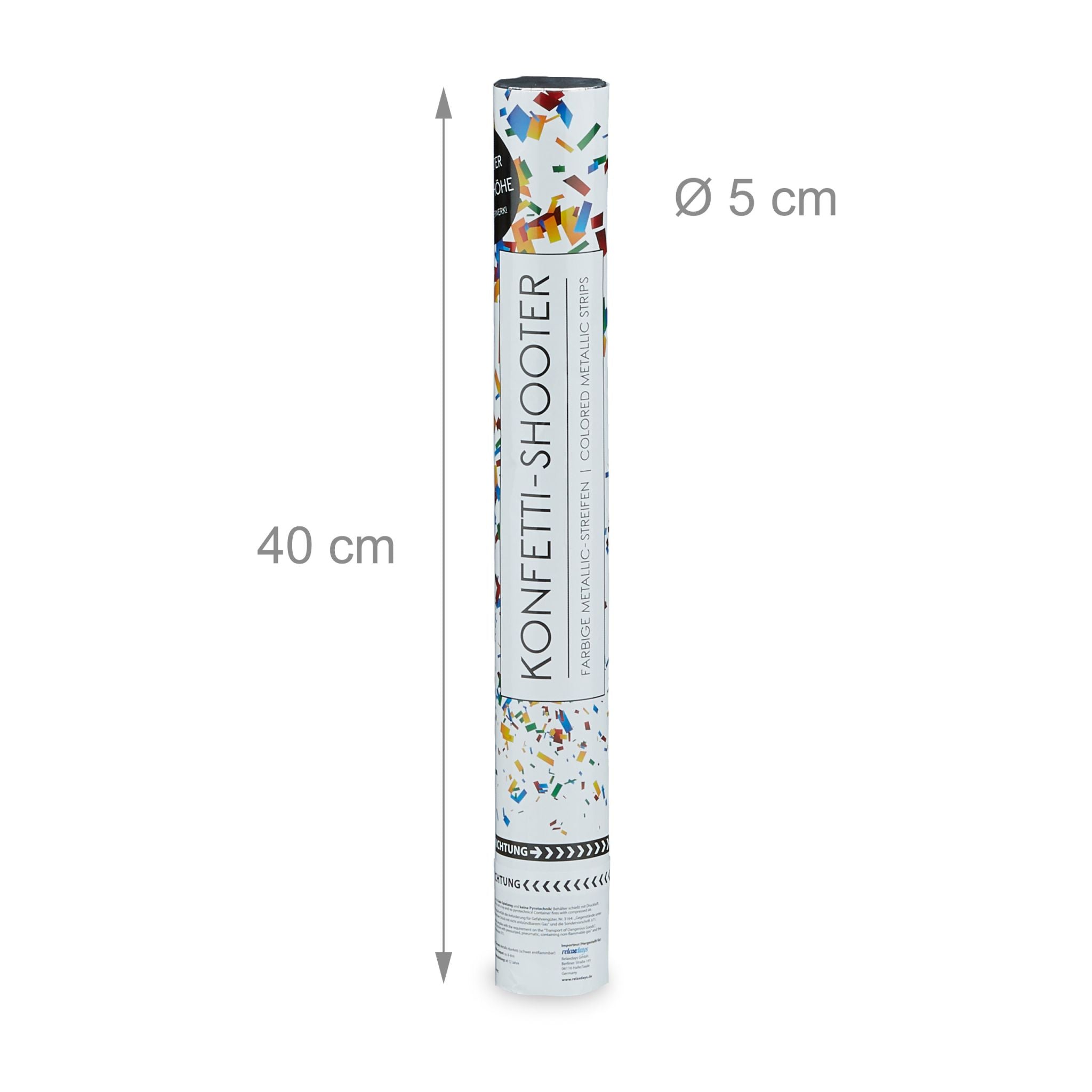 Party Popper Farbregen 40cm 12er-Set Blau-Grün-Rot von Relaxdays
