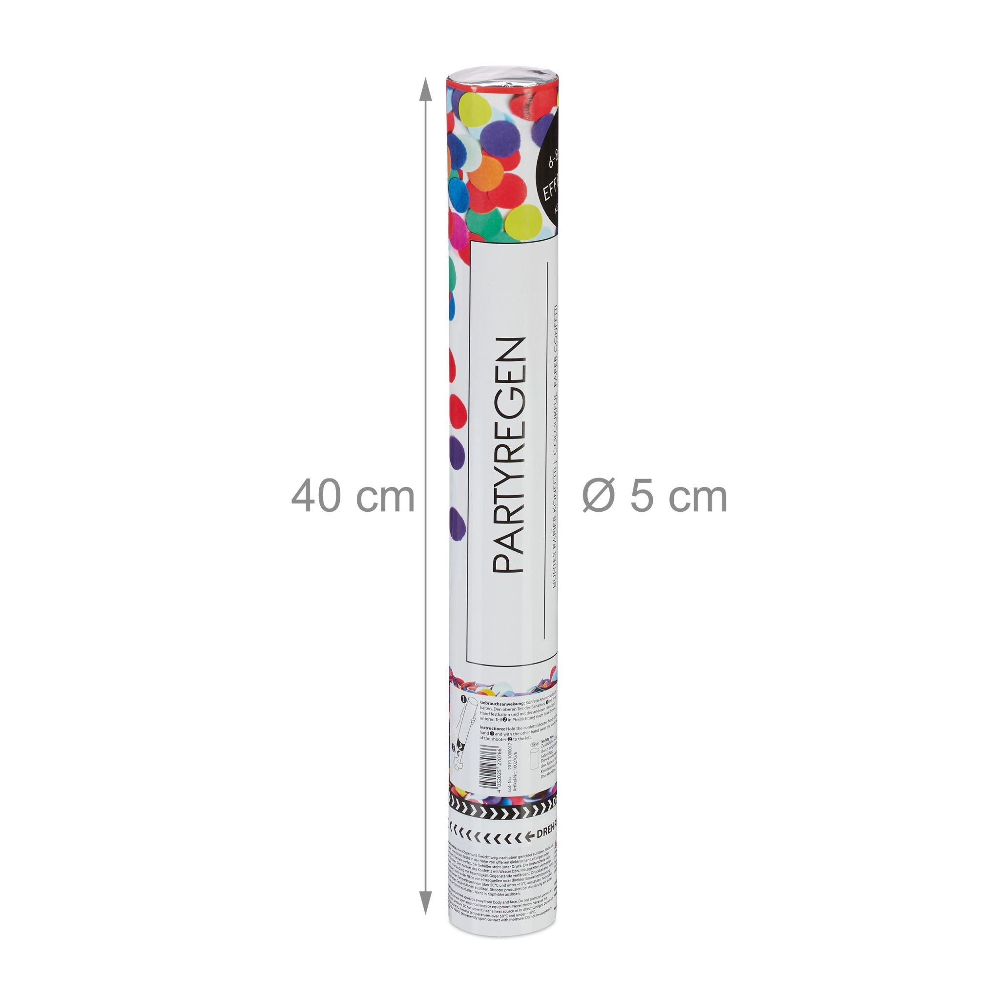 Party Popper 12er-Set Blau-Pink-Rot von Relaxdays