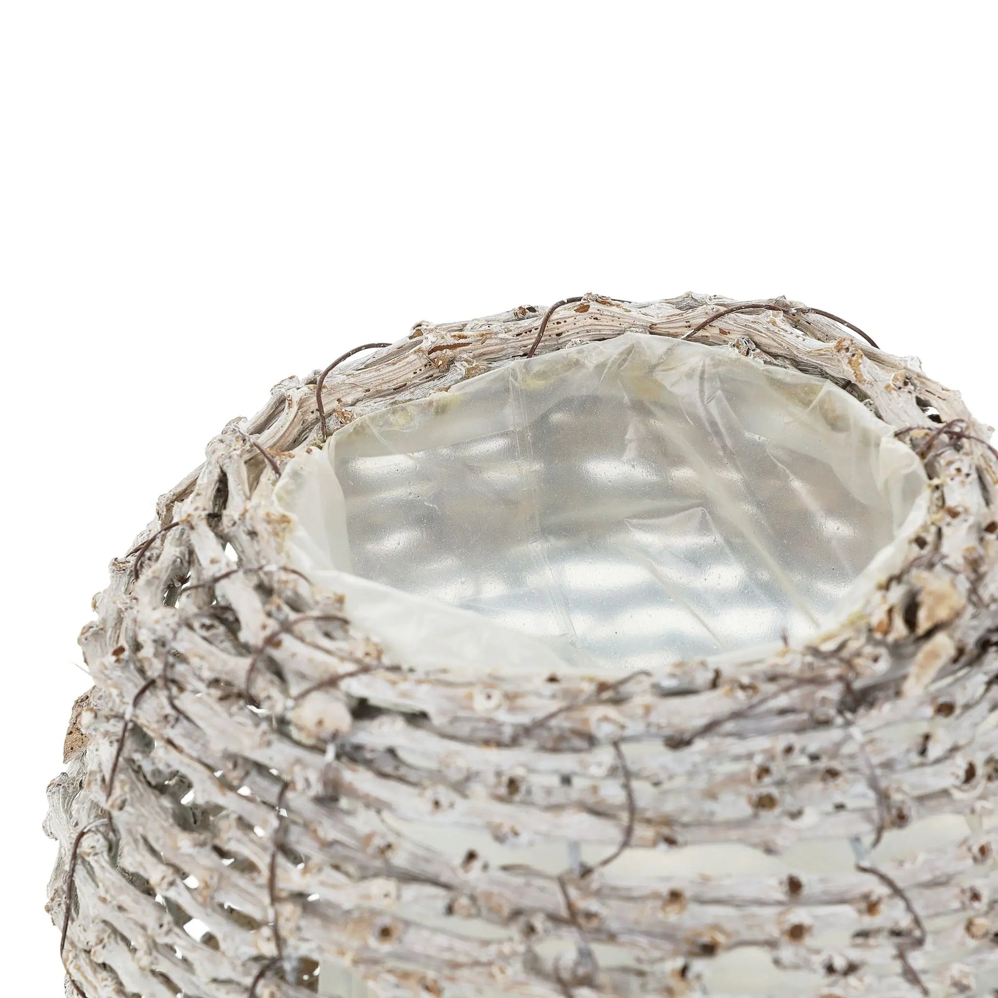 Runder Blumentopf 2er-Set Weiss-Hellbraun von Relaxdays