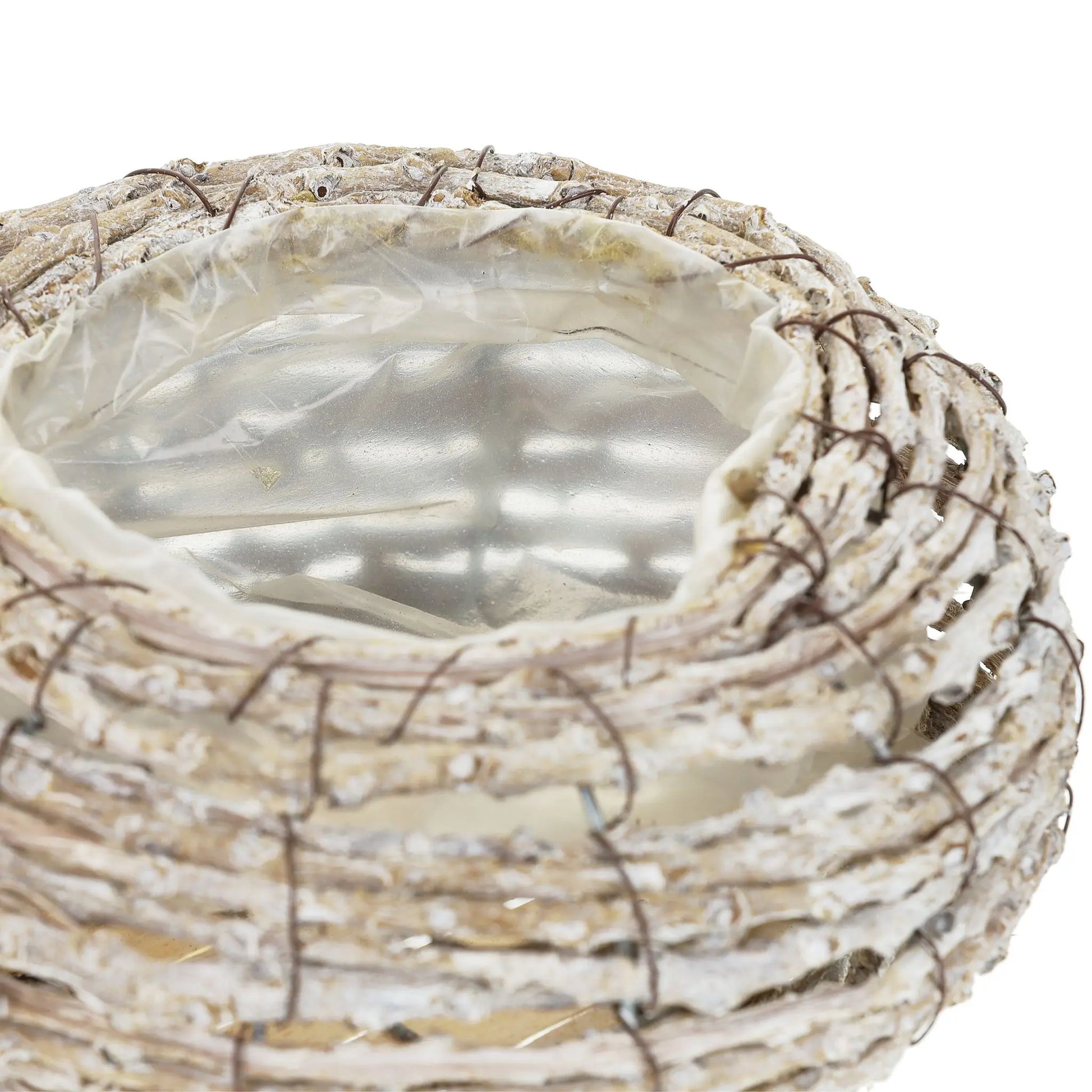 Runder Blumentopf 2er-Set Weiss-Hellbraun von Relaxdays