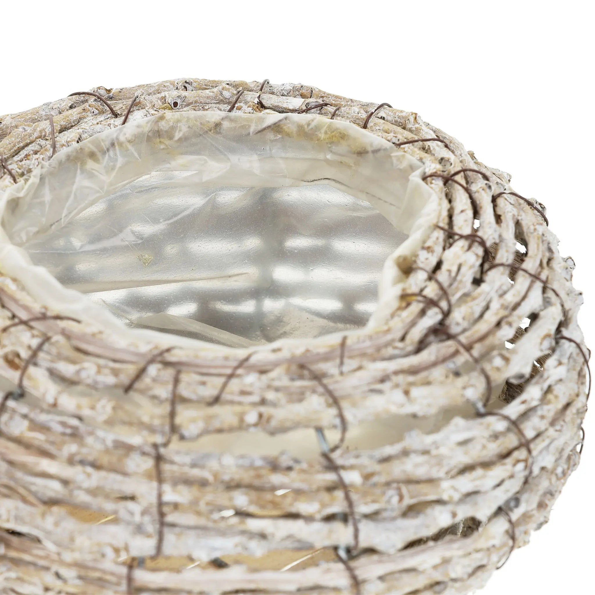 Runder Blumentopf 2er-Set Weiss-Hellbraun von Relaxdays