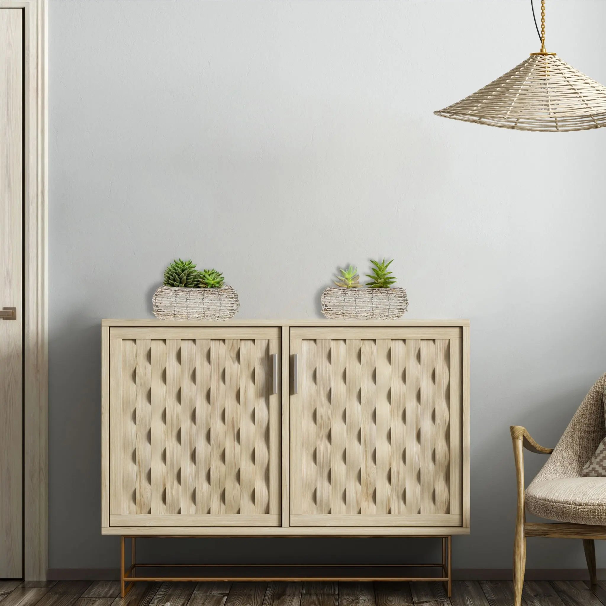 Geschwungener Blumentopf 2er-Set Weiss-Hellbraun von Relaxdays
