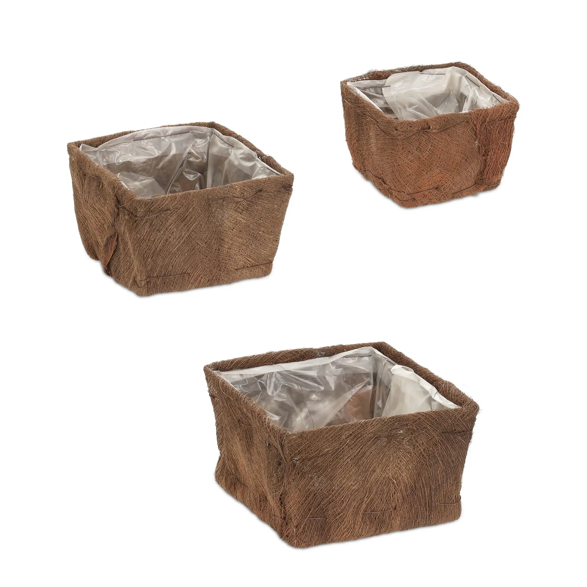 Blumentopf 3er-Set Braun von Relaxdays