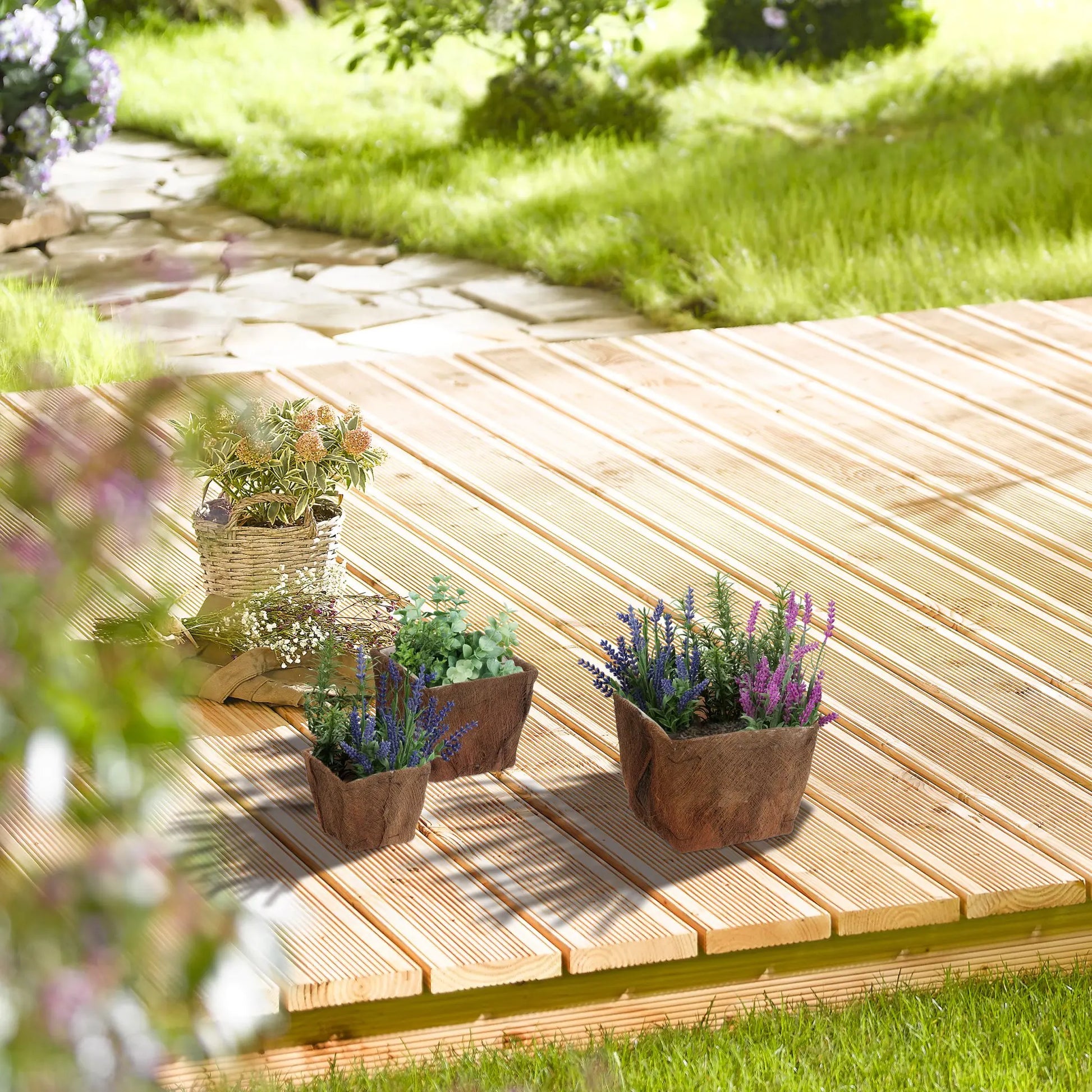 Blumentopf 3er-Set Braun von Relaxdays