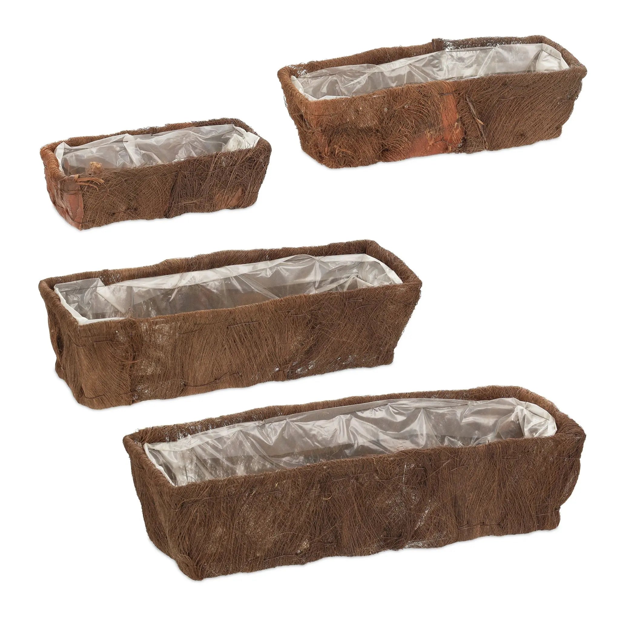Blumenkasten 4er-Set Braun von Relaxdays