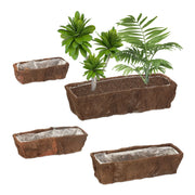 Blumenkasten 4er-Set Braun von Relaxdays