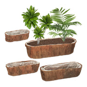 Länglicher Blumenkasten 4er-Set Braun von Relaxdays