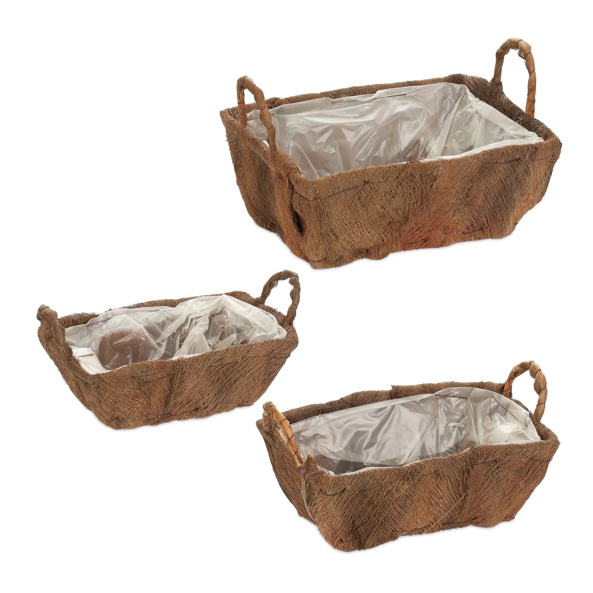 Blumenkasten Balkon 3er-Set Braun von Relaxdays