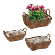 Blumenkasten Balkon 3er-Set Braun von Relaxdays