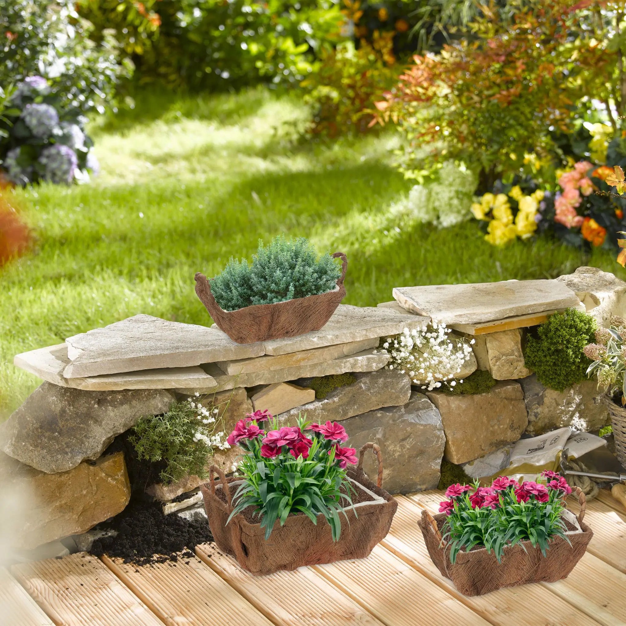 Blumenkasten Balkon 3er-Set Braun von Relaxdays