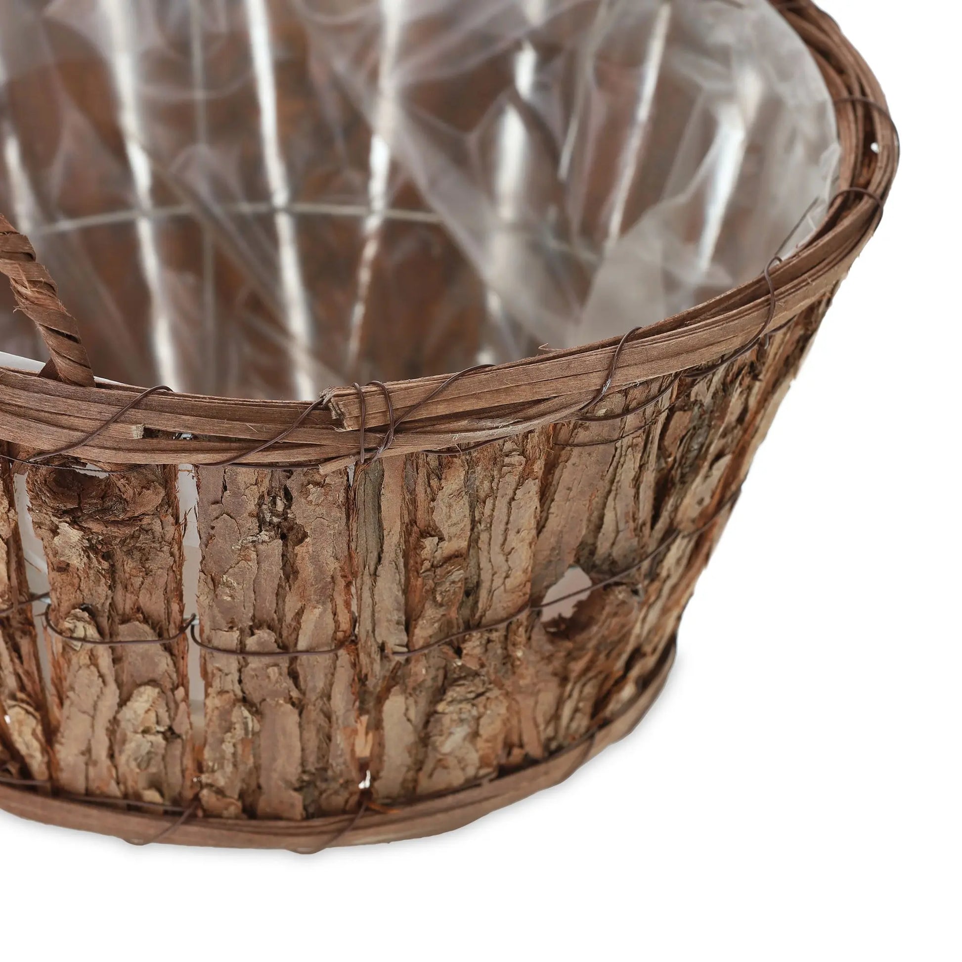 Runder Blumentopf Holz 3er-Set Weiss-Braun von Relaxdays