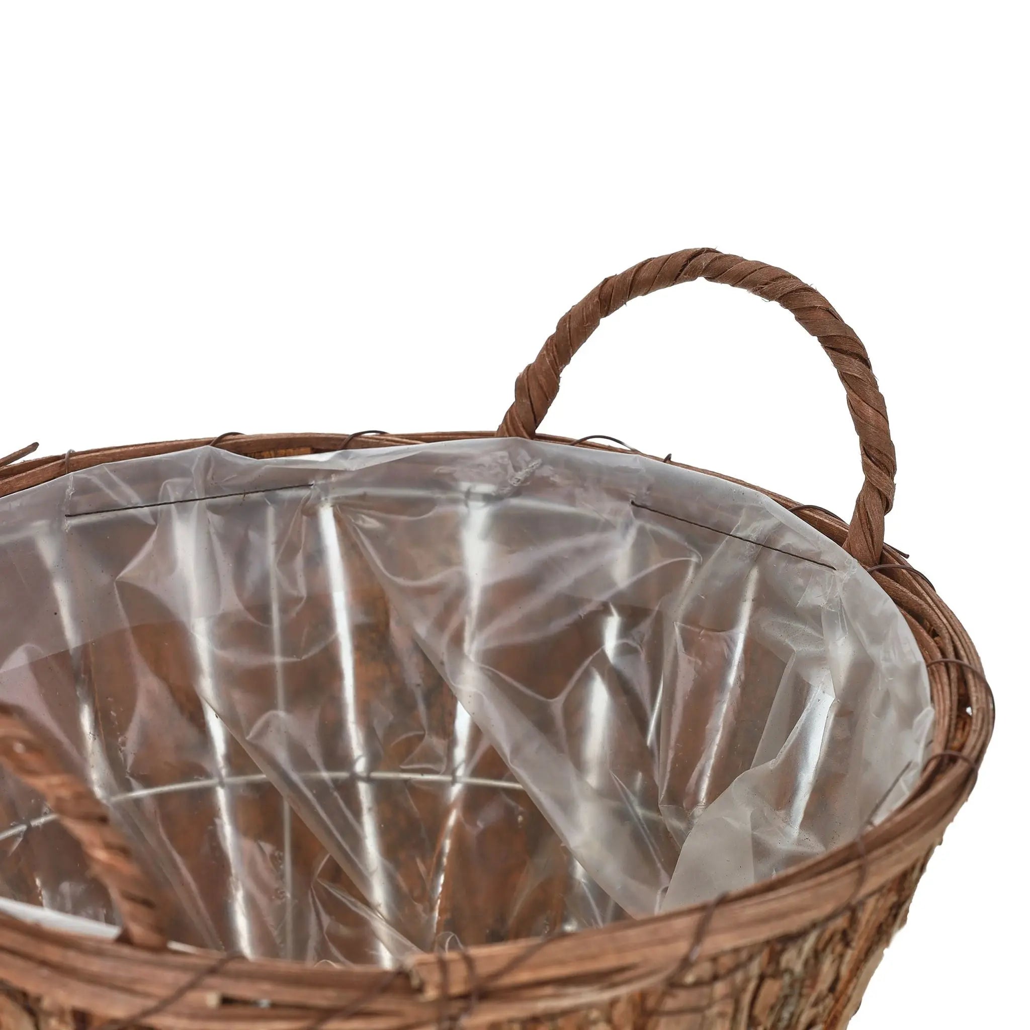 Runder Blumentopf Holz 3er-Set Weiss-Braun von Relaxdays