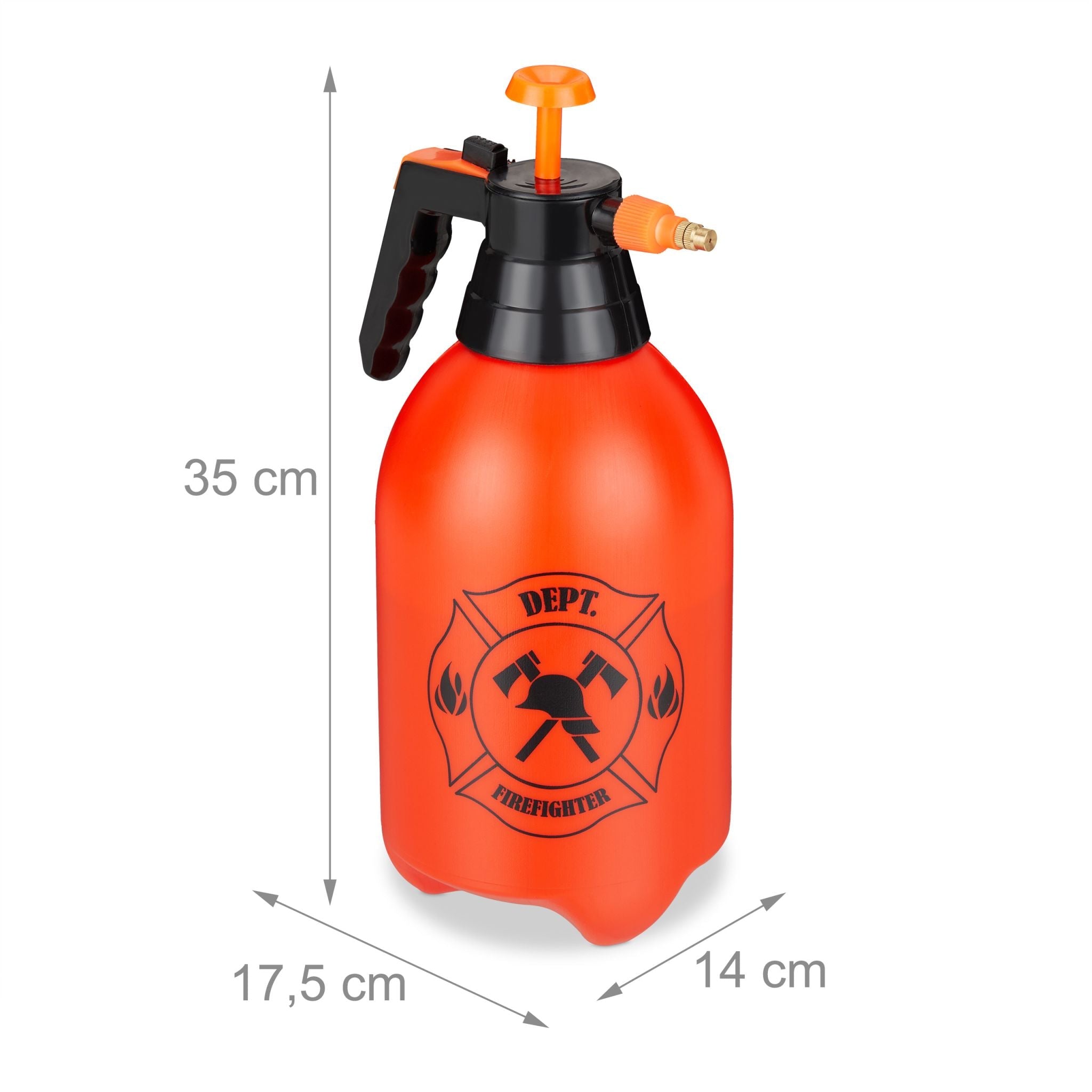 Feuerlöscher Wasserspritze Kinder Orange-Schwarz von Relaxdays