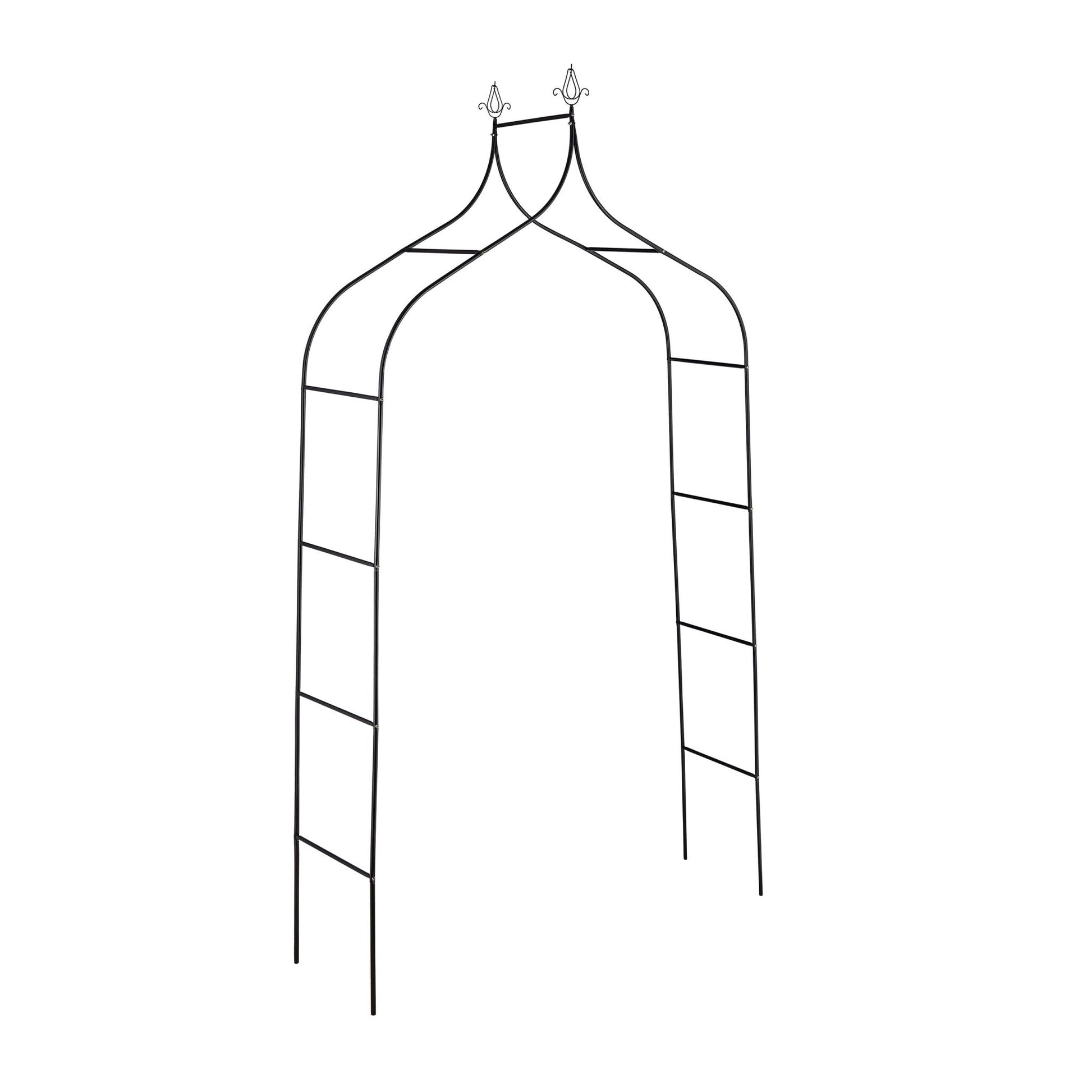 Rosenbogen 260cm hoch Schwarz von Relaxdays