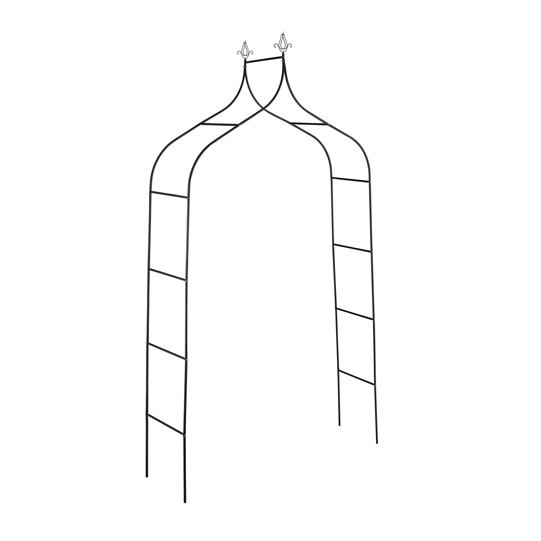 Rosenbogen 260cm hoch Schwarz von Relaxdays