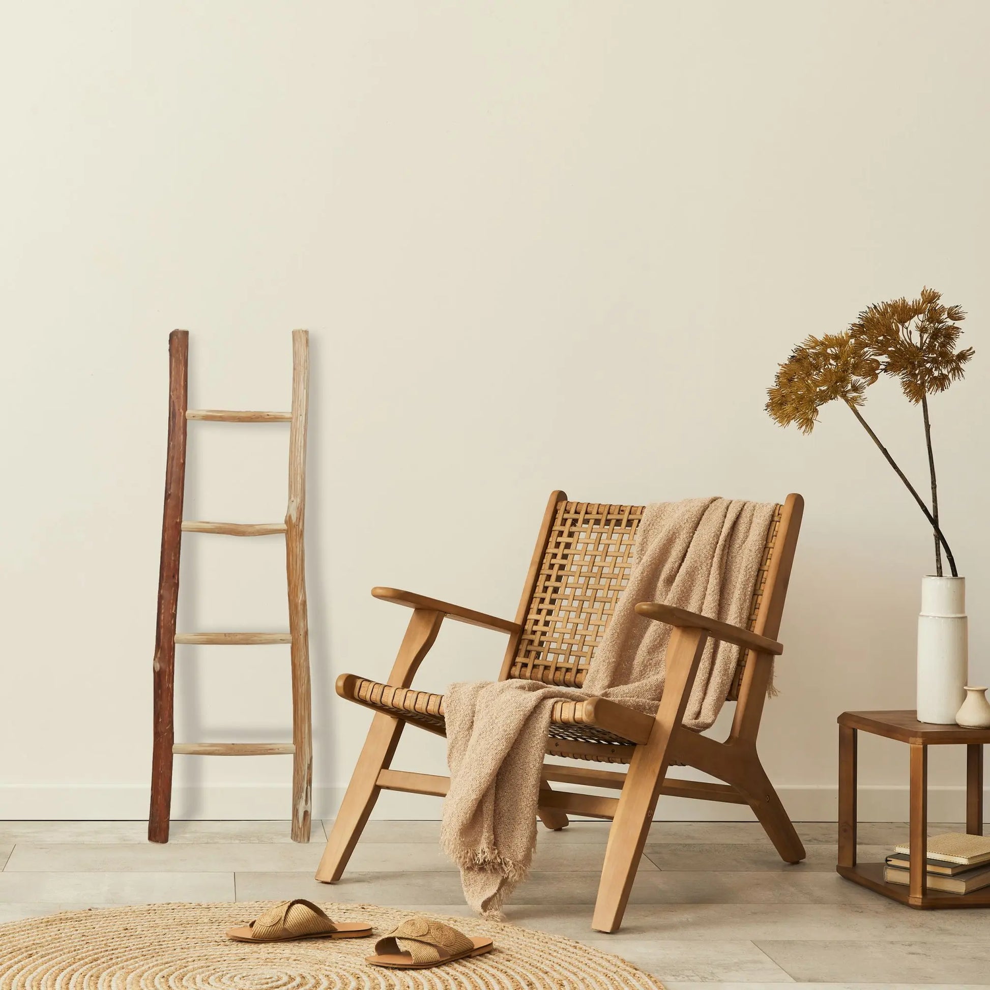 Dekoleiter Kastanienholz XL Hellbraun von Relaxdays