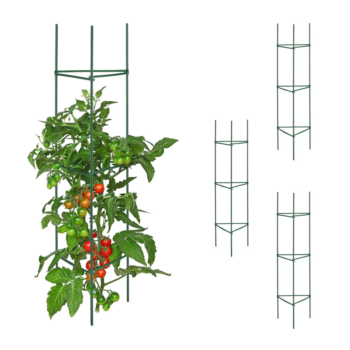 Rankhilfe 4er-Set 120cm Dunkelgrün von Relaxdays