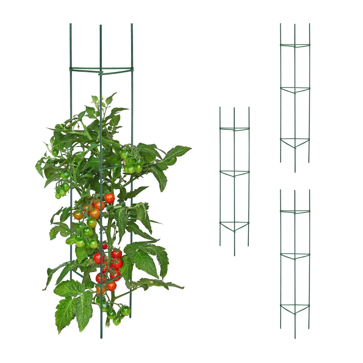 Rankhilfe 4er-Set 150cm Dunkelgrün von Relaxdays
