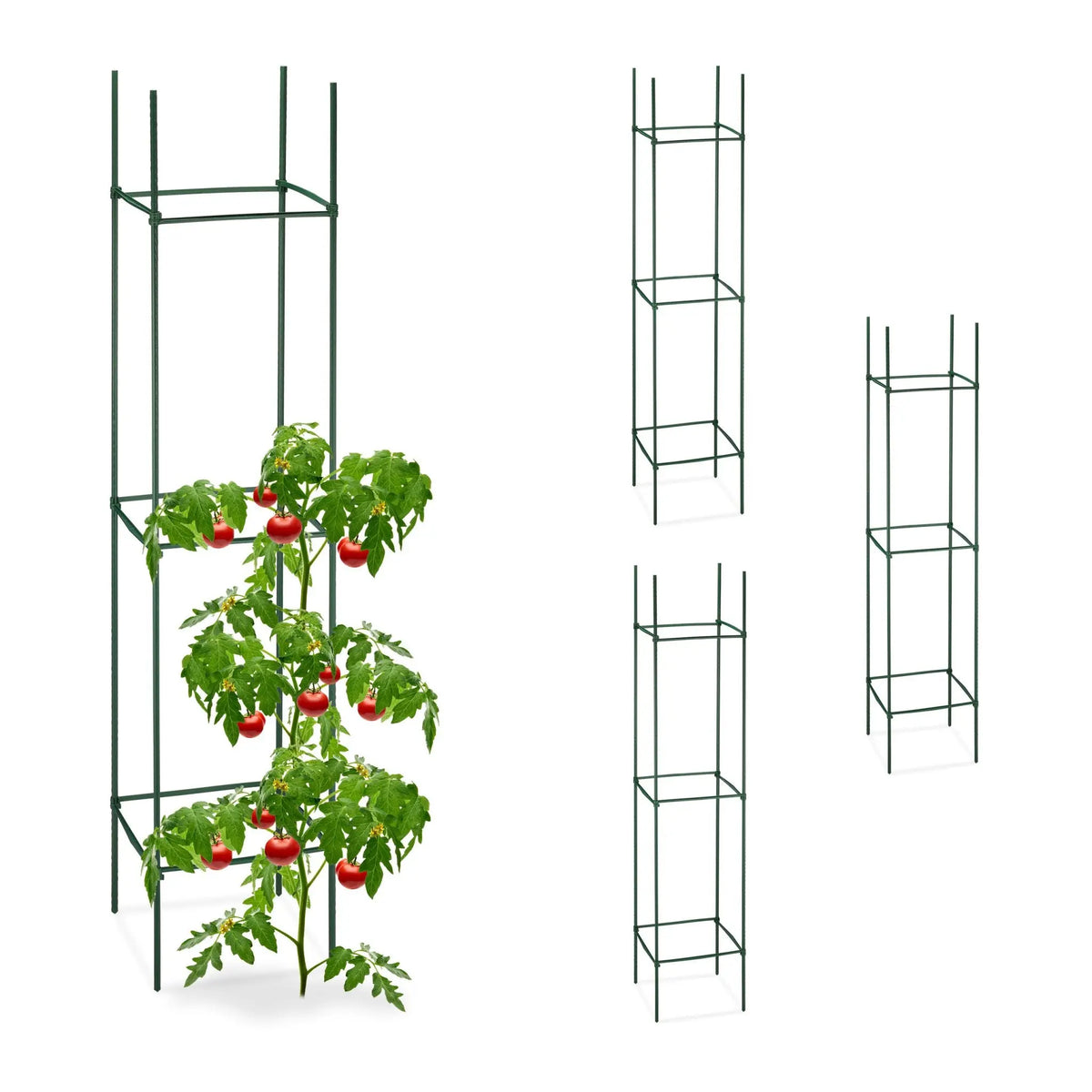 Rankhilfe 4er-Set 150cm Dunkelgrün von Relaxdays