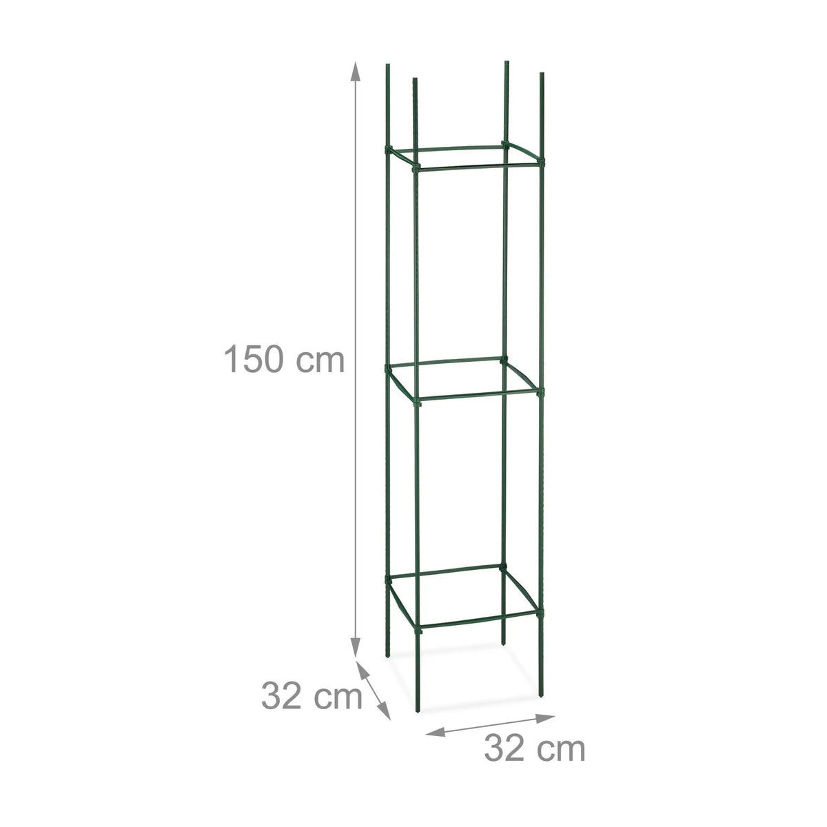 Rankhilfe 4er-Set 150cm Dunkelgrün von Relaxdays