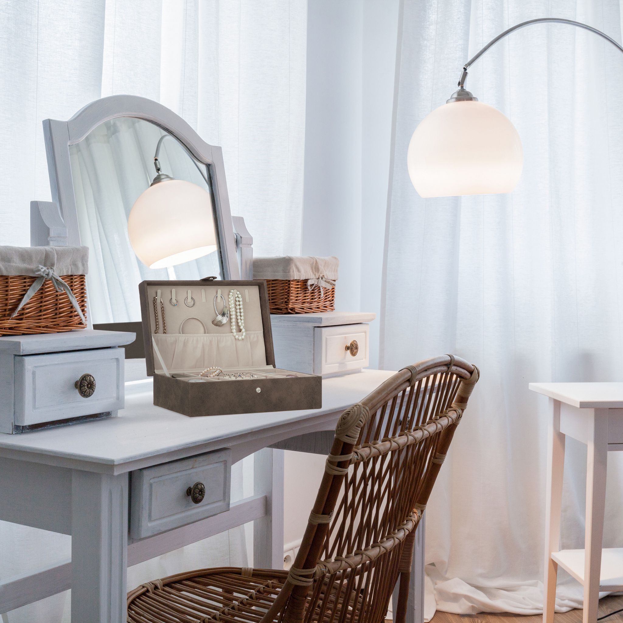 Schmuckkästchen in Lederoptik Braun von Relaxdays