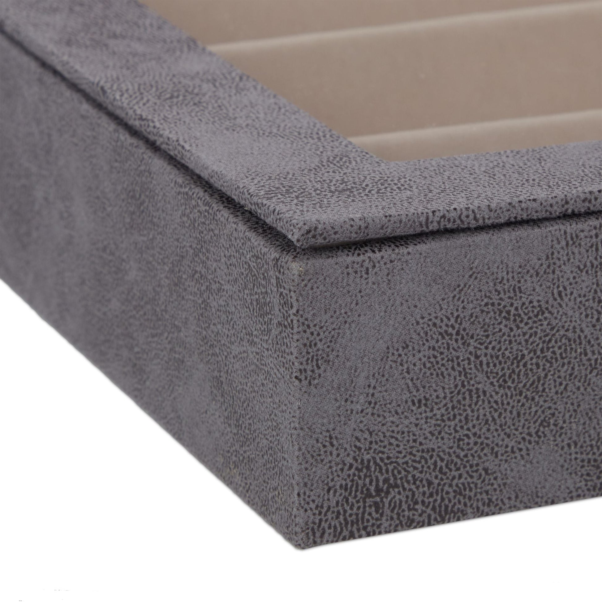 Schmuckkästchen mit Sichtfenster Creme-Grau von Relaxdays