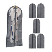 Kleidersack 6er-Set 135 x 60cm Transparent-Grau von Relaxdays