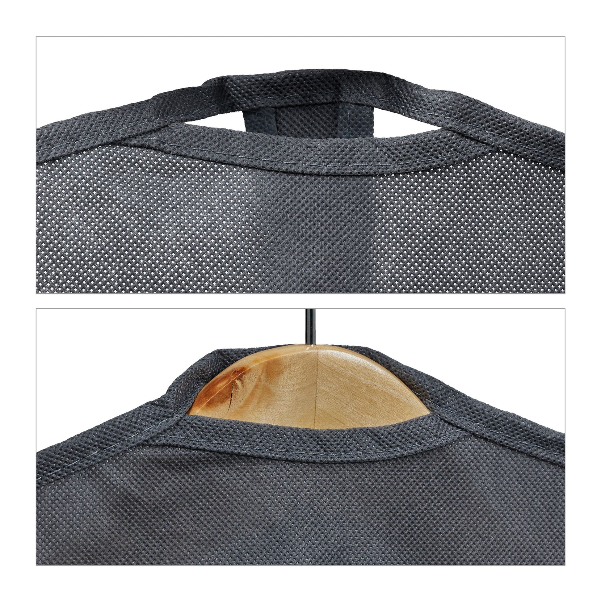 Kleidersack 6er-Set 135 x 60cm Transparent-Grau von Relaxdays