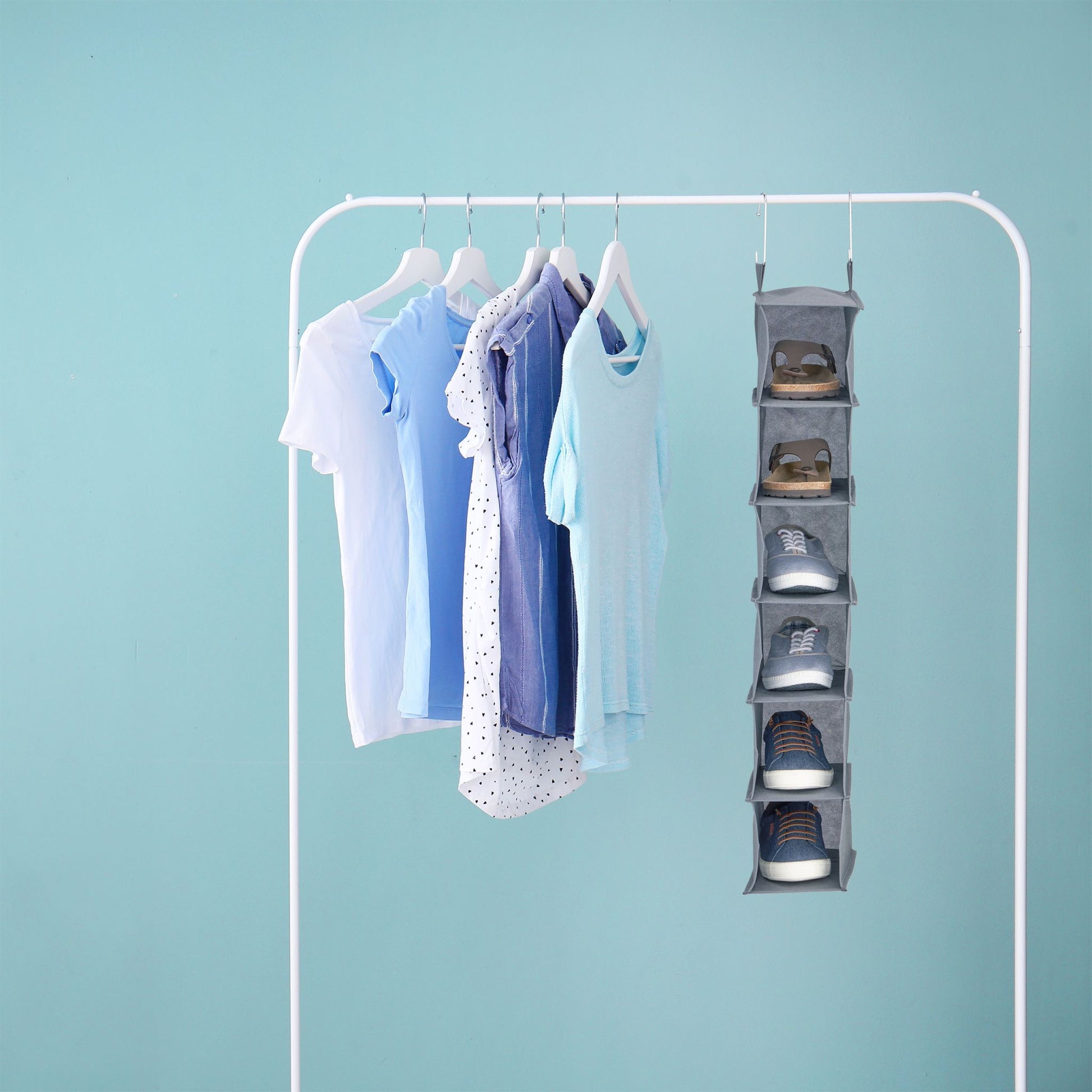 Hängeregal Kleiderschrank schmal Grau von Relaxdays