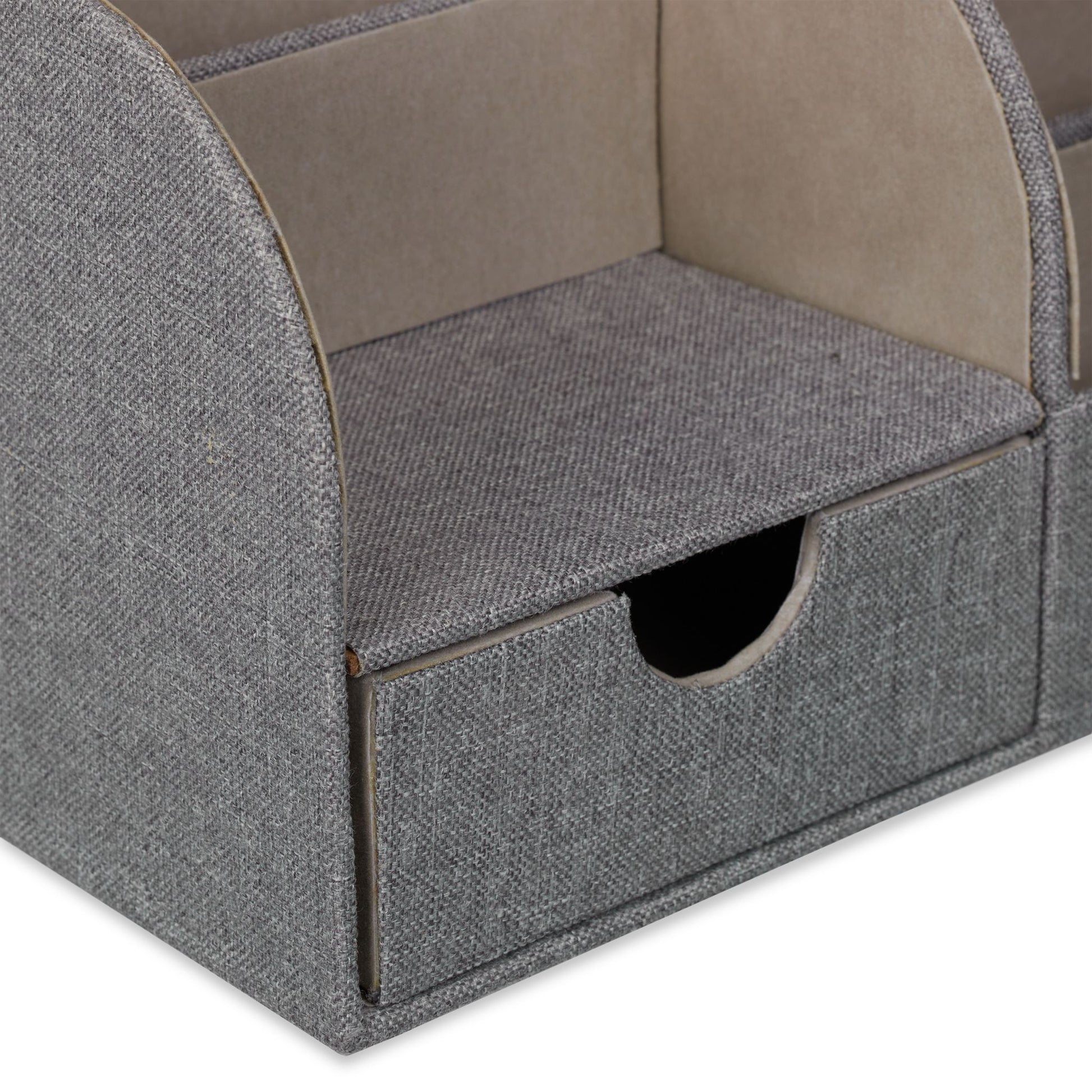 Schreibtisch Organizer Leinenoptik Grau von Relaxdays
