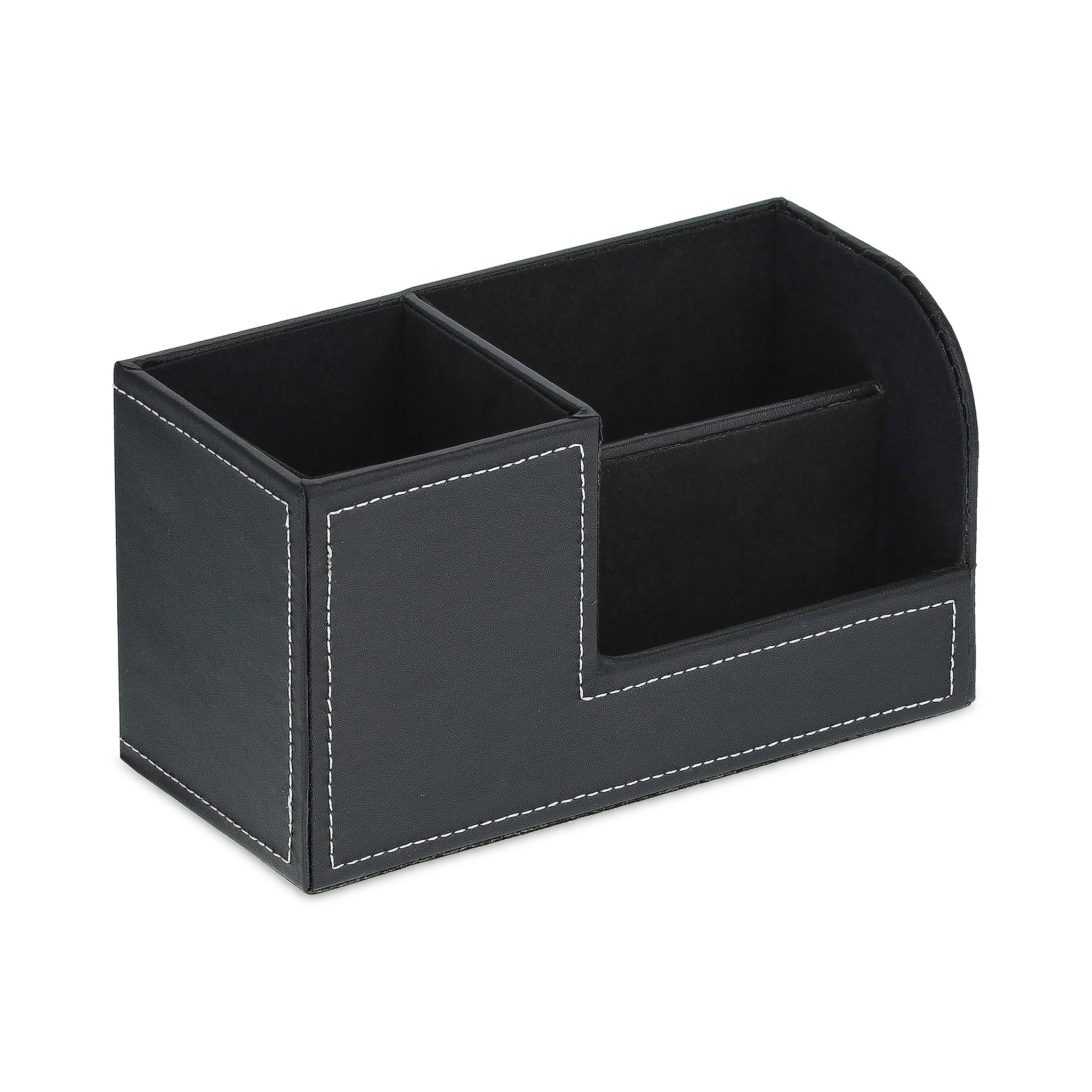 Schreibtisch Organizer Kunstleder Weiss-Schwarz von Relaxdays