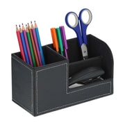 Schreibtisch Organizer Kunstleder Weiss-Schwarz von Relaxdays