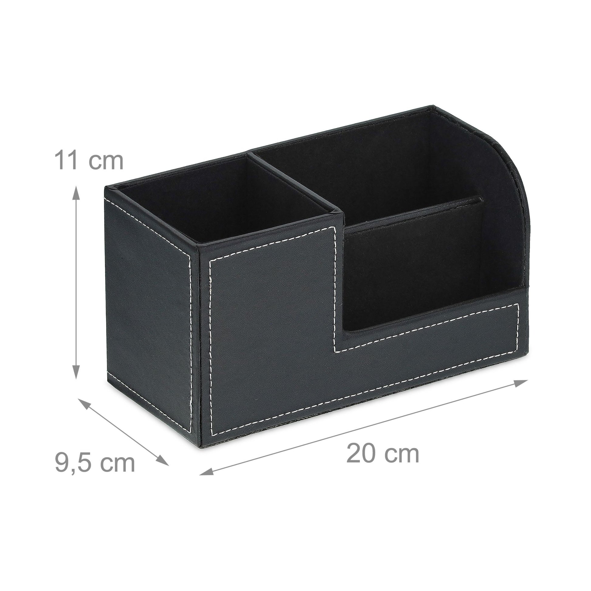 Schreibtisch Organizer Kunstleder Weiss-Schwarz von Relaxdays