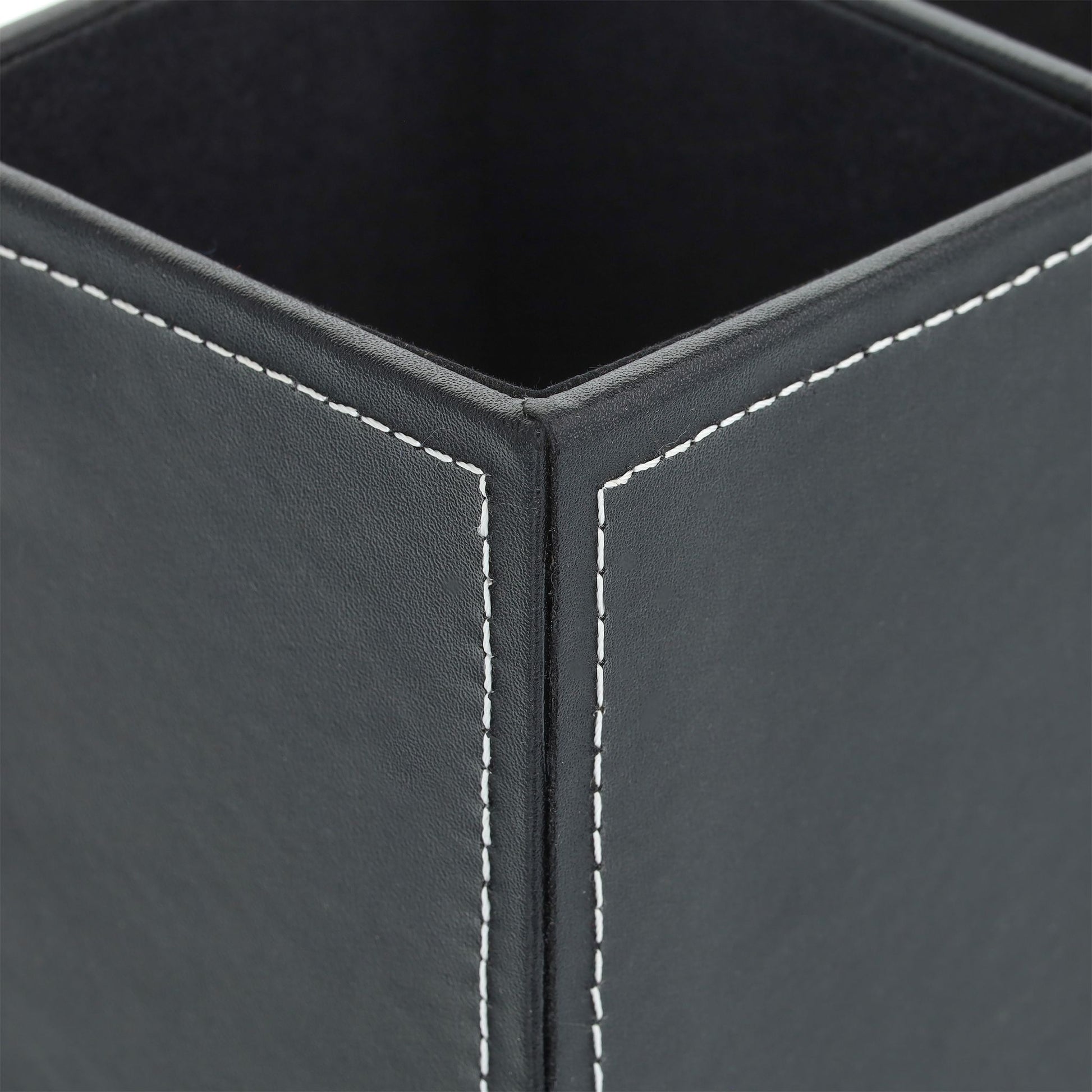 Schreibtisch Organizer Kunstleder Weiss-Schwarz von Relaxdays