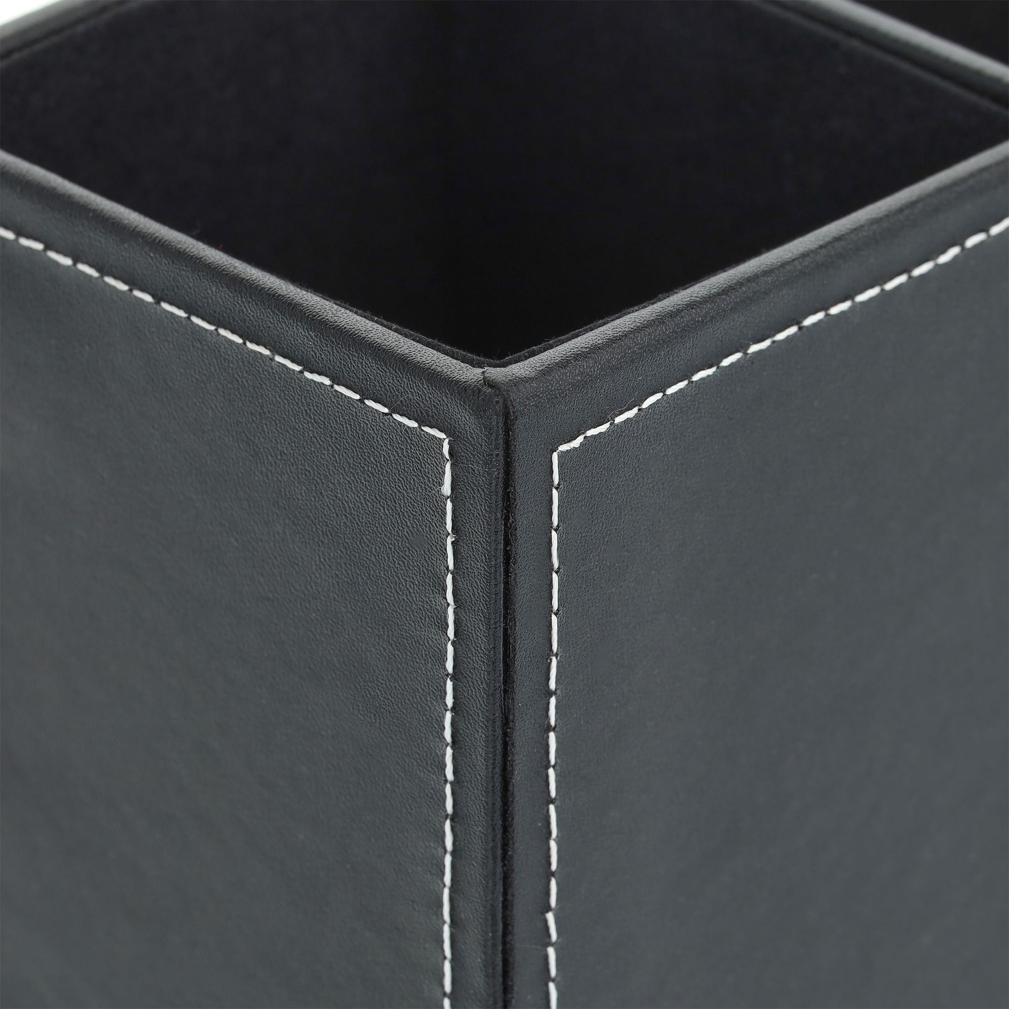 Schreibtisch Organizer Kunstleder Weiss-Schwarz von Relaxdays