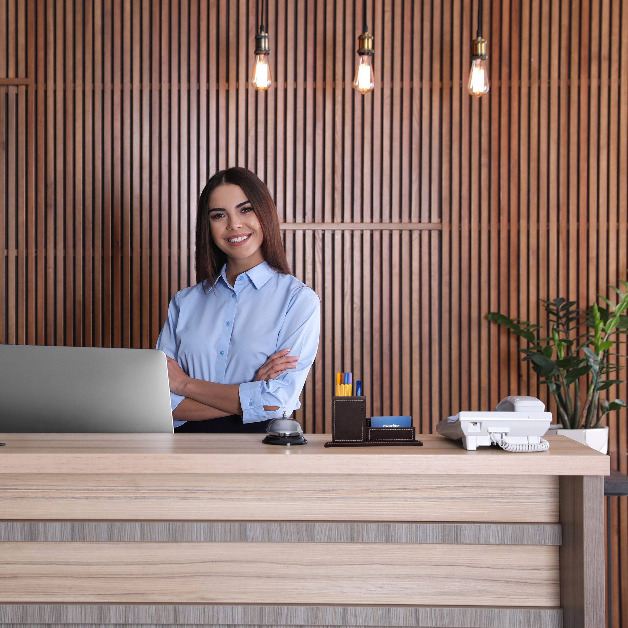 Schreibtisch Organizer für Visitenkarten Weiss-Braun von Relaxdays