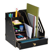 Schreibtisch-Organizer mit Stehsammler Schwarz von Relaxdays