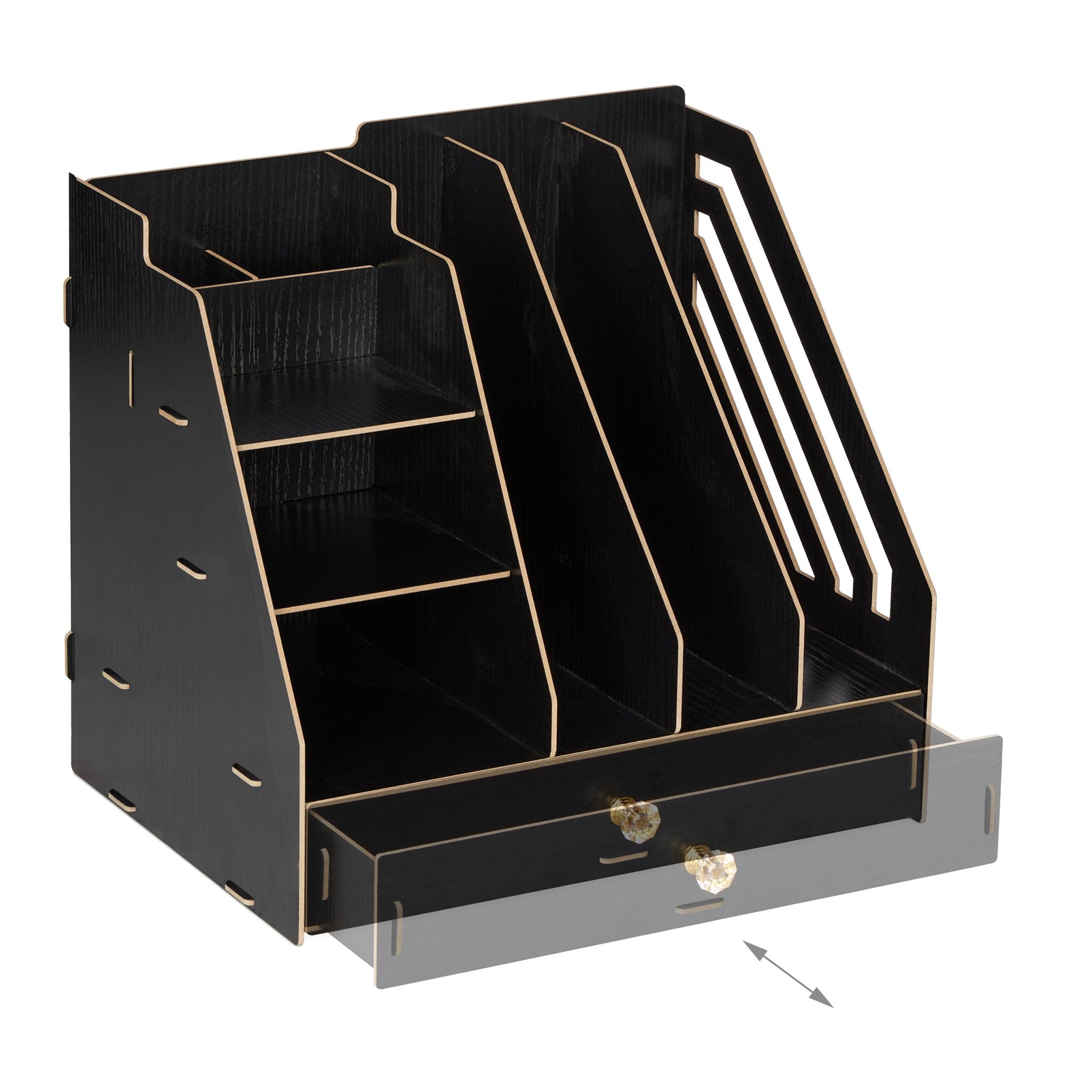 Schreibtisch-Organizer mit Stehsammler Schwarz von Relaxdays
