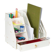 Schreibtisch-Organizer mit Stehsammler Weiss von Relaxdays