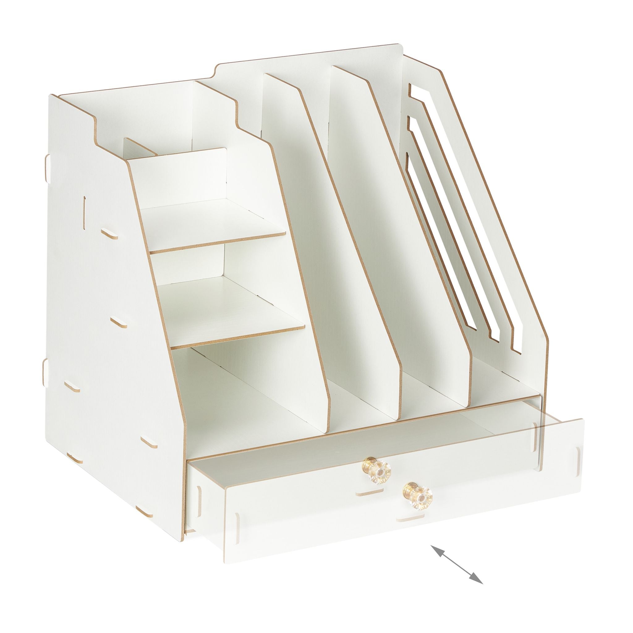 Schreibtisch-Organizer mit Stehsammler Weiss von Relaxdays
