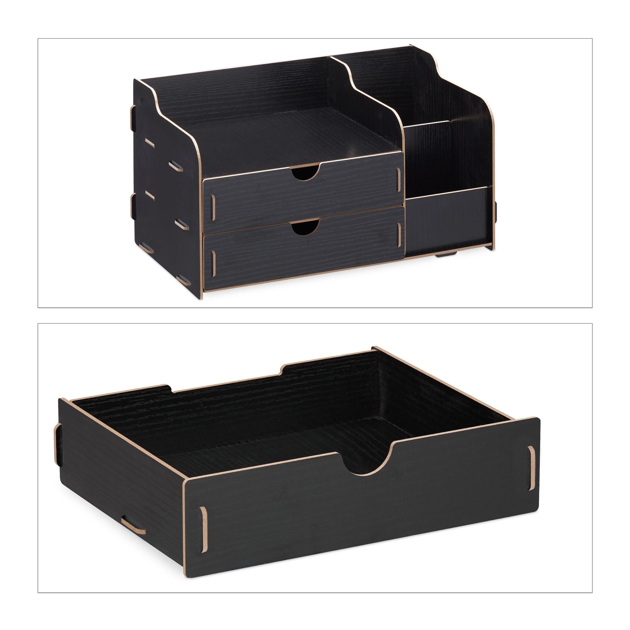 Schreibtisch Organizer mit Schubladen Schwarz von Relaxdays