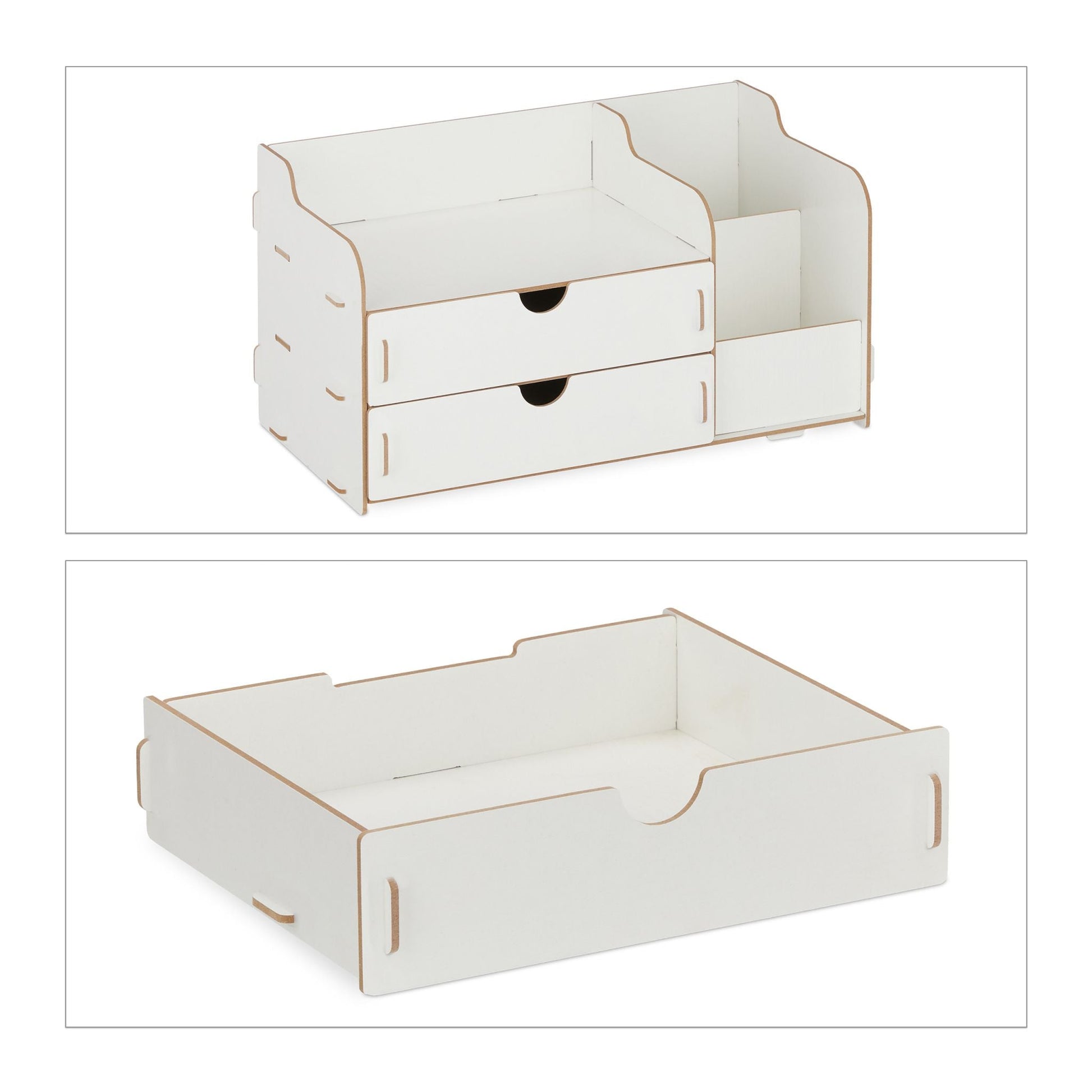 Schreibtisch Organizer mit Schubladen Weiss von Relaxdays