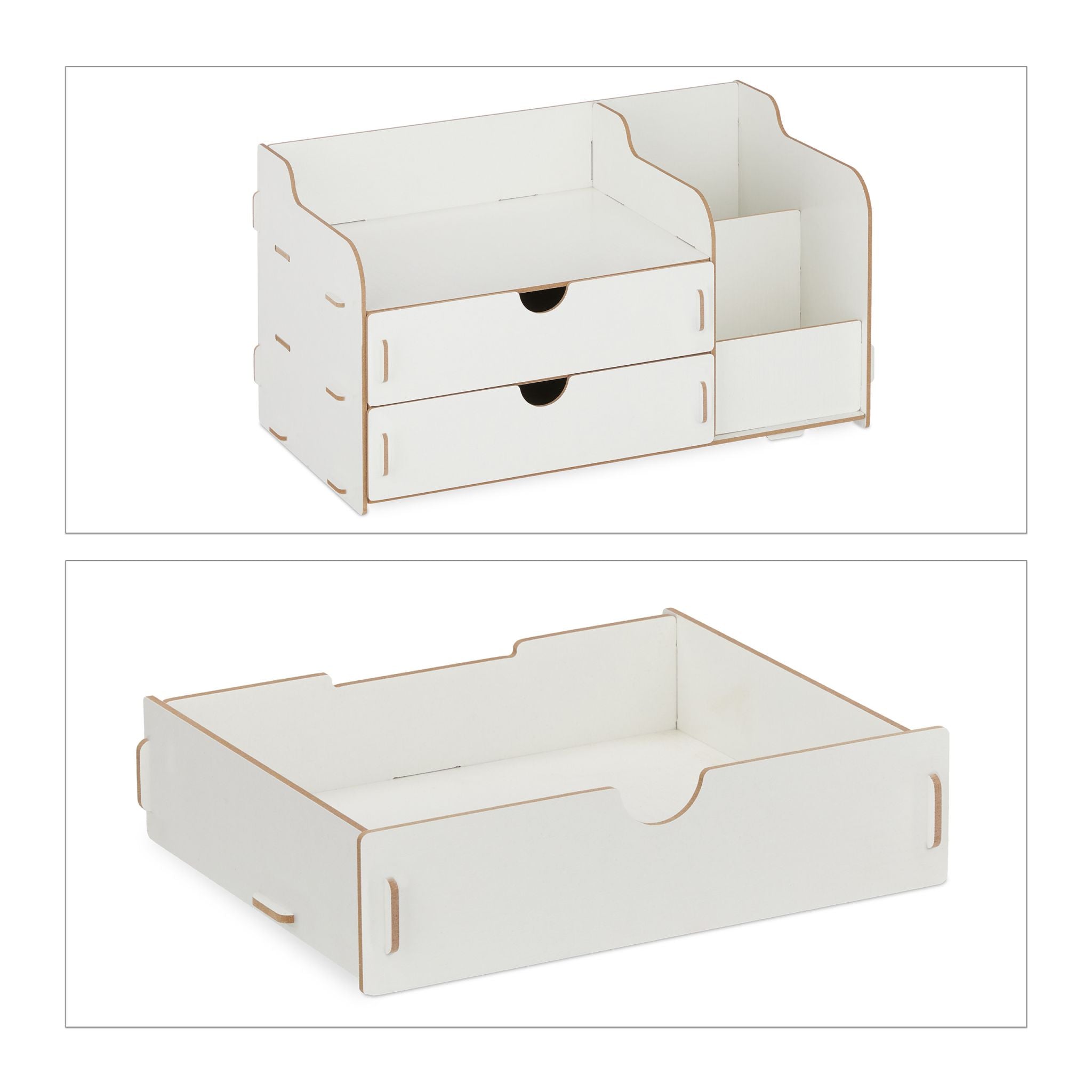Schreibtisch Organizer mit Schubladen Weiss von Relaxdays