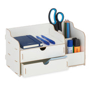 Schreibtisch Organizer mit Schubladen Weiss von Relaxdays